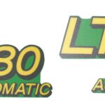 John Deere Lower Hood Set of 2 Decals Replaces LT180 (AM132038)